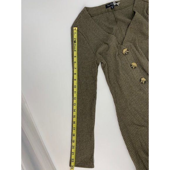 NWT Velvet Heart - Brown/Green ribbed fit & flare sweater dress Size XS - Picture 8 of 9